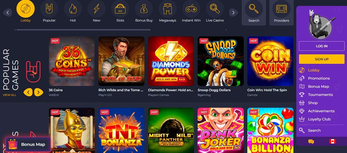 Rolling Slots lobby